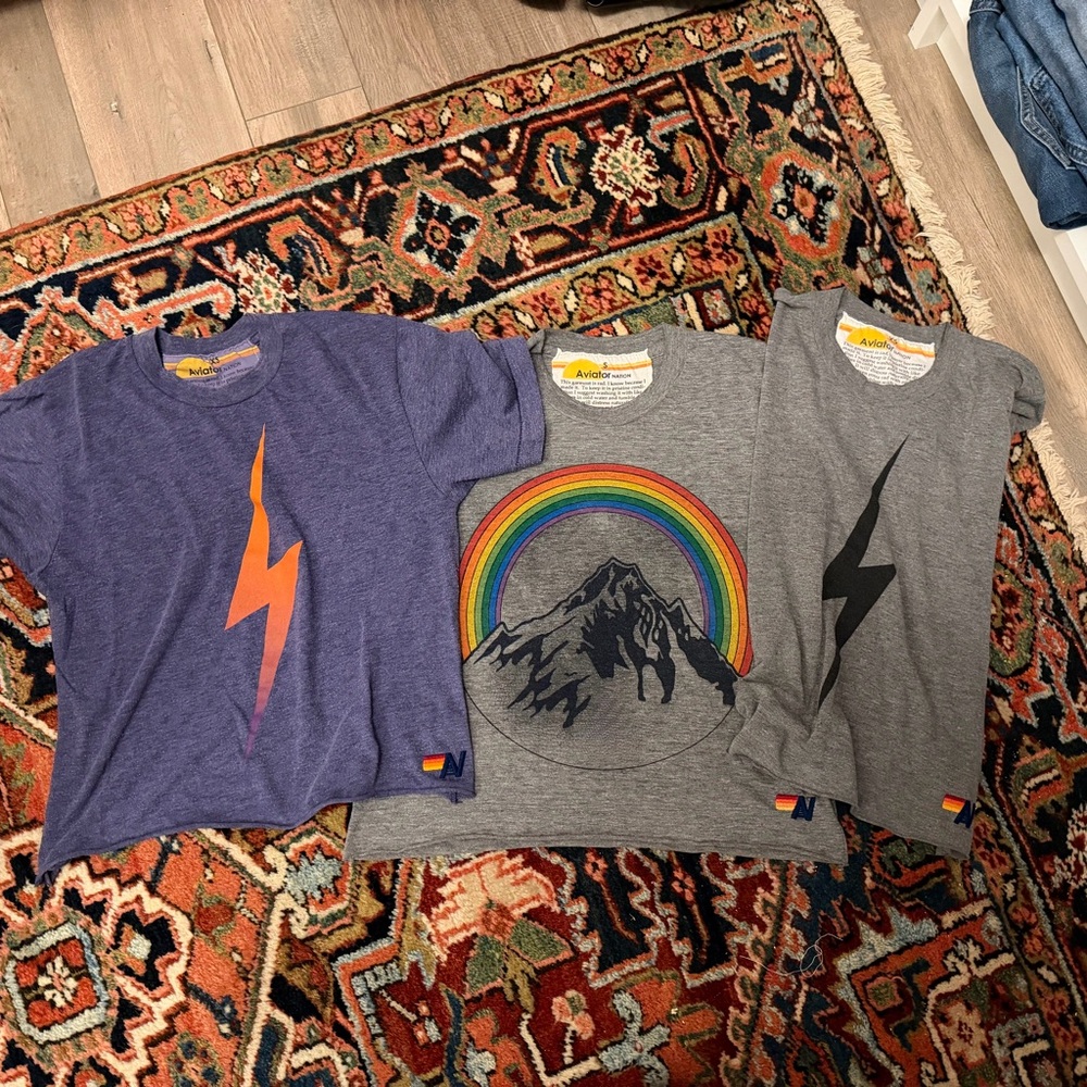 Set of 3 Aviator Nation cropped T-shirts